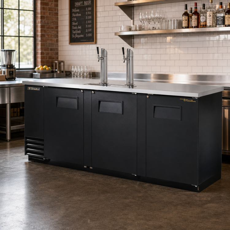 Product image #2 for True TDD-4-HC 90-Inch Draft Beer Cooler with 4 Half-Barrel Keg Capacity and 2 Columns