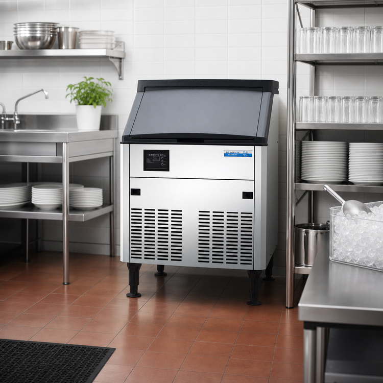 Product image #2 for Resolute Ice Systems Full-Size Dice Cube Ice Machine with 80 lb Bin, 160 lb/24 Hr Production, Air-Cooled