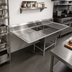 Thumbnail image #2 for John Boos Pro-Bowl 2-Compartment Platter Sink with Dual 18-Inch Drainboards, 14-Inch Deep Bowls and Stainless Steel Legs