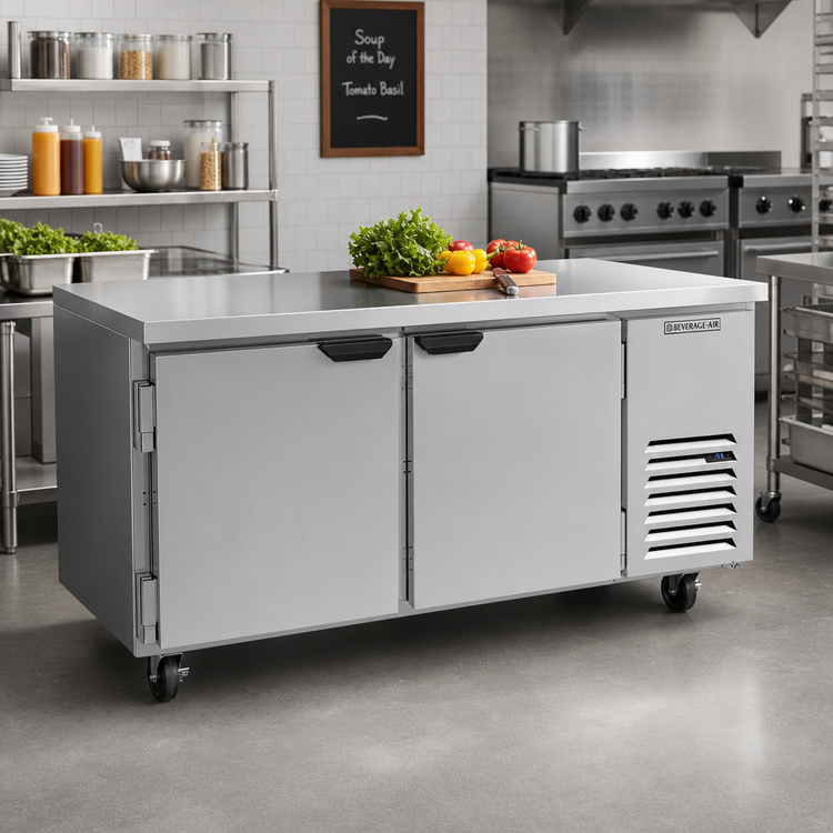 Product image #3 for Beverage-Air UCF67AHC Two-Section Undercounter Side-Mount Freezer, 67-Inch Wide, 20.08 Cu. Ft., Solid Doors