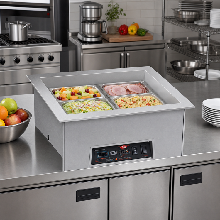 Product image #2 for Hatco Drop-In Hot/Cold Food Well for 4 Full-Size Pans, Mechanically Cooled