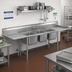 Thumbnail image #2 for Eagle Group 314 Series 3-Compartment 304 Stainless Steel Sink with Left and Right Drainboards, 96-Inch