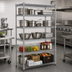 Thumbnail image #2 for Heavy Duty 5-Tier Stationary Wire Shelving Unit, 54 x 14 x 84 Inches, Chrome Finish