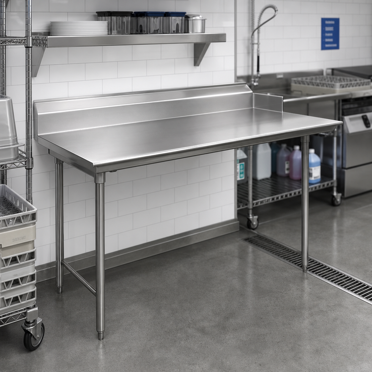 Product image #2 for Eagle Group Straight Clean Dish Table, 48 x 30 Inches, Left-to-Right, 16/304 Stainless Steel Top