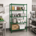 Thumbnail image #2 for Heavy Duty 4-Tier Stationary Green Epoxy Wire Shelving Unit, 42 x 24 x 74 Inches