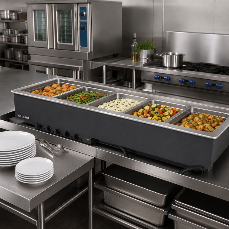 Product image #2 for Vollrath 5-Well Drop-In Electric Hot Food Well, Insulated Pans, Wet Operation, Thermostatic Controls, 240V