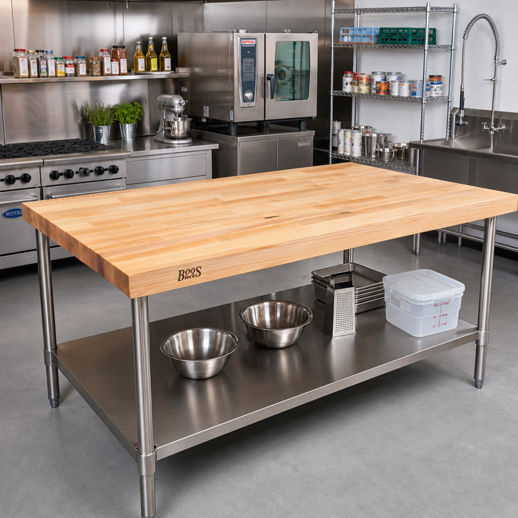 Product image #2 for John Boos Edge Grain Wood Baker's Table Top, 84 x 60 x 2-1/4 Inch, Northern Hard Rock Maple, Penetrating Oil Finish