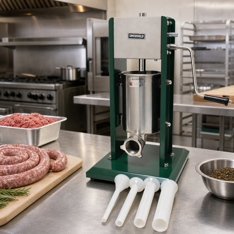 Product image #2 for Uniworld Economy Vertical 5 lb Stainless Steel Sausage Stuffer