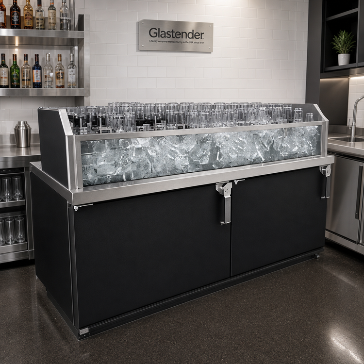 Product image #2 for Glastender Back Bar Glass Ice Display Unit, 78 Inch W x 16 Inch D