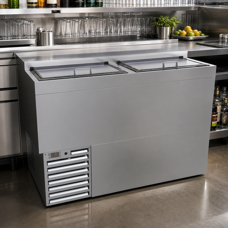 Product image #2 for Glastender MF48-S 48-Inch Underbar Glass Froster, 2 Top Sliding Doors, Stainless Steel