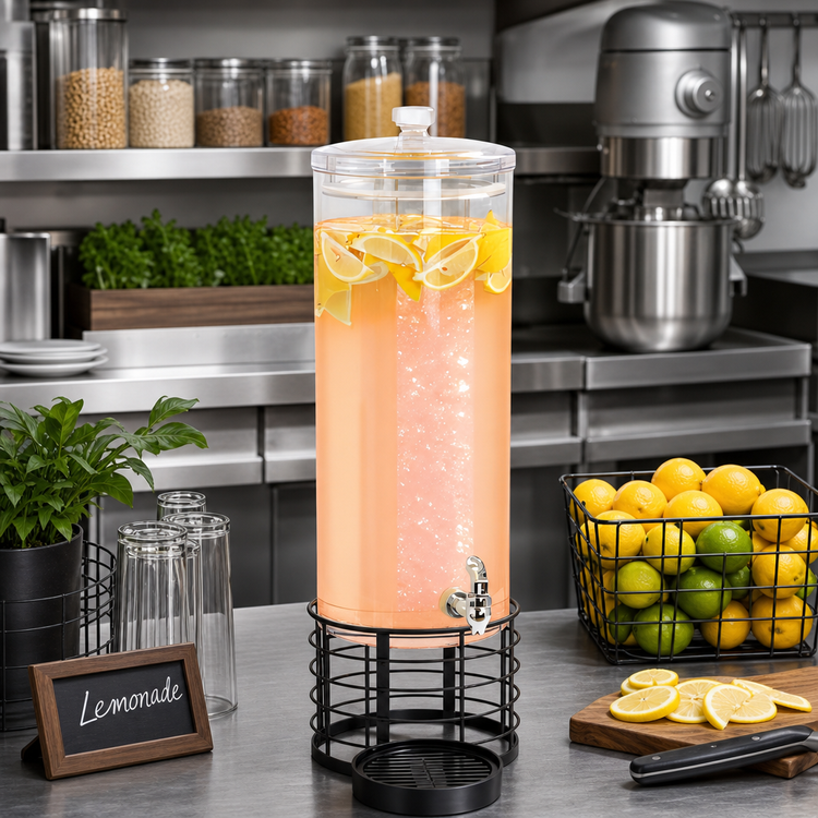 Product image #2 for Cal-Mil Madison Single 3-Gallon Acrylic Beverage Dispenser with Drip Tray