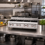 Thumbnail image #2 for Hurakan by Equip.me Heavy Duty Countertop Step-Up 8 Open Burner Range