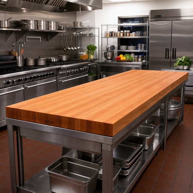 Product image #2 for John Boos Boos Block American Cherry Edge Grain Kitchen Countertop, 144 x 32 x 2-1/4 Inches, Penetrating Oil Finish