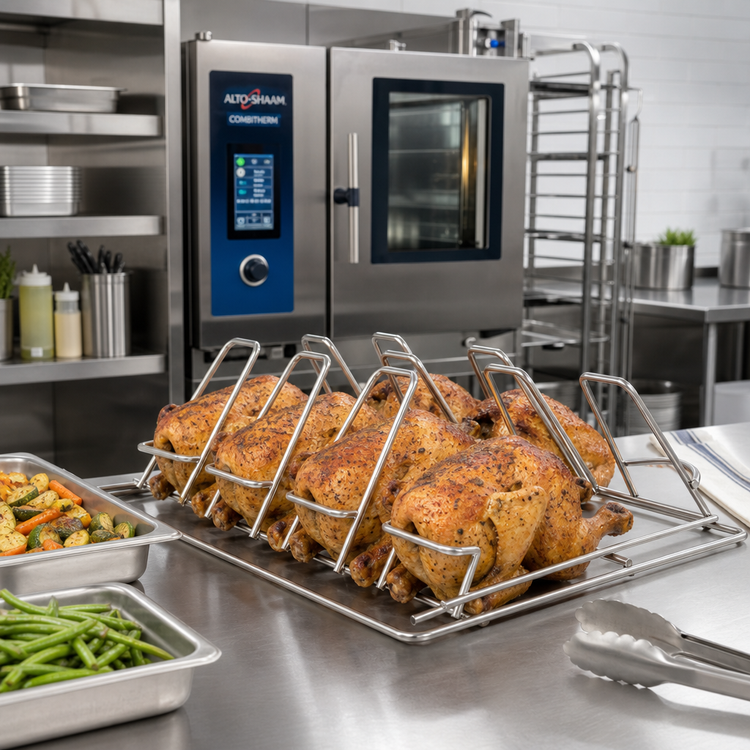 Product image #3 for Alto-Shaam Combitherm 6-Piece Self-Trussing Stainless Steel Poultry Roasting Rack, 6-Chicken Capacity