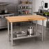 Thumbnail image #2 for John Boos 60-Inch x 24-Inch Northern Hard Rock Maple Wood Top Work Table with Stainless Steel Legs and Adjustable Undershelf