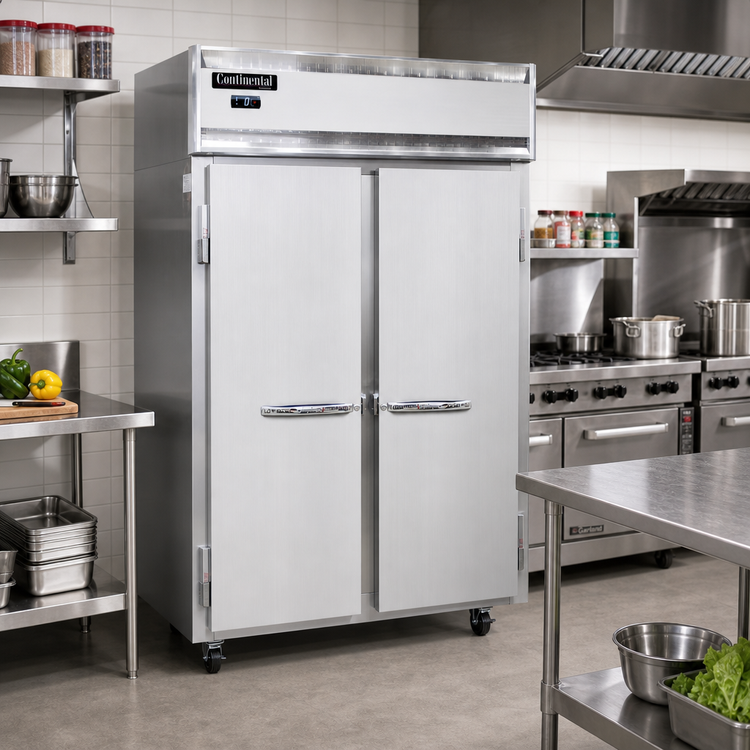 Product image #2 for Continental Refrigerator 2FN Two-Section Standard Depth Full-Height Solid Door Reach-in Freezer