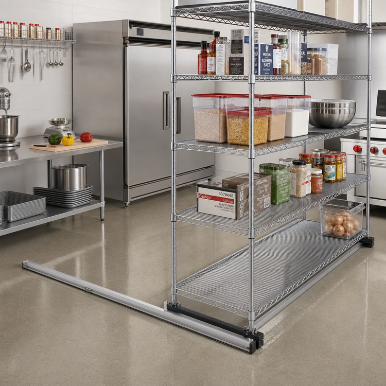Product image #2 for Eagle Floor-Trak Single-Deep Floor Track Kit for Wire Shelving, 30 Ft.