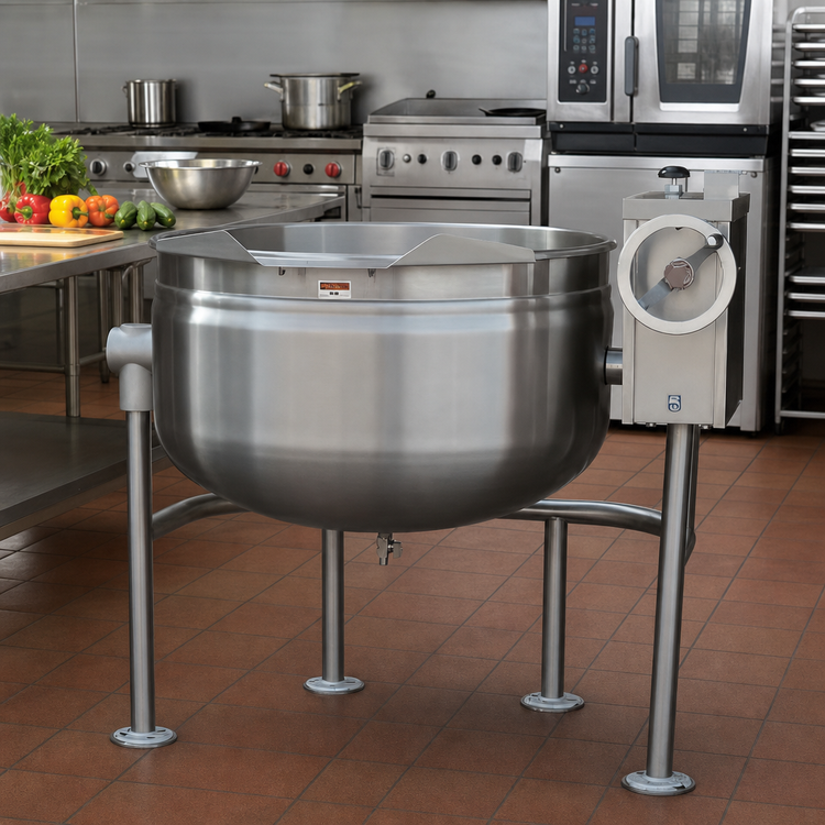 Product image #2 for Crown DLT-30F 30 Gallon Direct Steam Full Jacketed Tilting Kettle