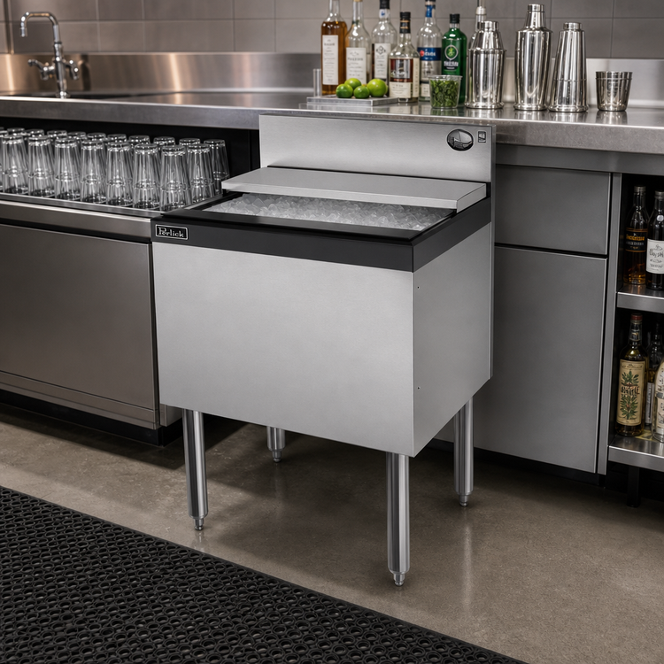 Product image #2 for Perlick Top Shelf Modular Underbar Ice Bin/Cocktail Unit, 24"W x 24"D, 80-lb Ice Capacity