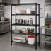 Thumbnail image #2 for Quantum 36 x 14 x 54-Inch Black Epoxy 4-Shelf Wire Shelving Starter Kit