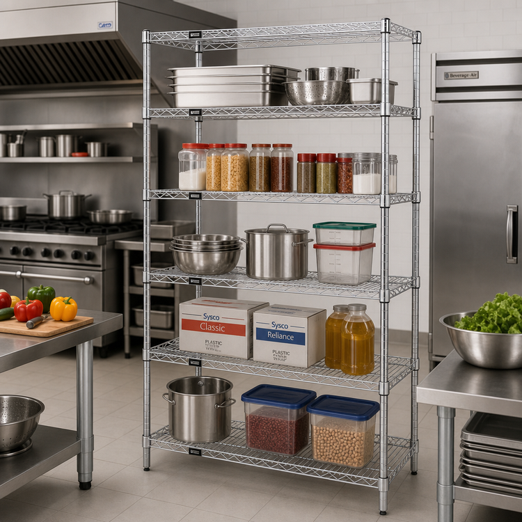 Product image #2 for Quantum WR74-2436S-5 5-Shelf Stainless Steel Wire Shelving Starter Unit