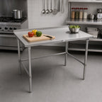 Thumbnail image #2 for John Boos Stallion ST4R1.5-2448GBK 48 x 24-Inch Open-Base Stainless Steel Work Table, 14-Gauge 300-Series Top, 1-1/2-Inch Rear Up-Turn