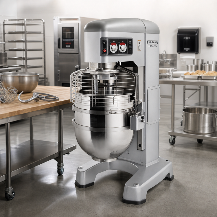Product image #2 for Hobart Legacy+ HL1400C-2STD 140-Quart Correctional Heavy-Duty Planetary Floor Mixer with Bowl, Beater, Dough Hook and Bowl Truck