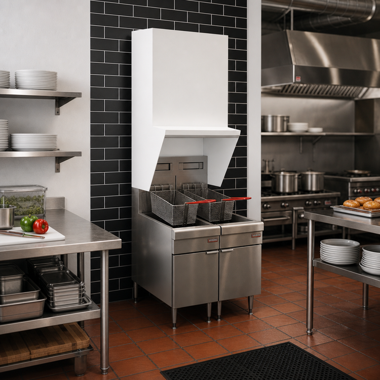 Product image #3 for SimpleSpec Type I Wall-Mounted Fryer Hood System for 2 Fryers, 36 x 31 x 42 Inches