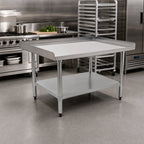 Thumbnail image #2 for Eagle Group BlendPort® BPT-2436EG 36"W x 24"D Stainless Steel Equipment Stand with Adjustable Galvanized Undershelf and Upturns