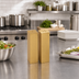 Thumbnail image #2 for American Metalcraft 3 oz Stainless Steel Salt and Pepper Shaker Set with Satin Gold Finish