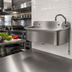 Thumbnail image #2 for 15-Inch Side-Mount Dipper Well with Faucet and Overflow Tube, 304 Stainless Steel