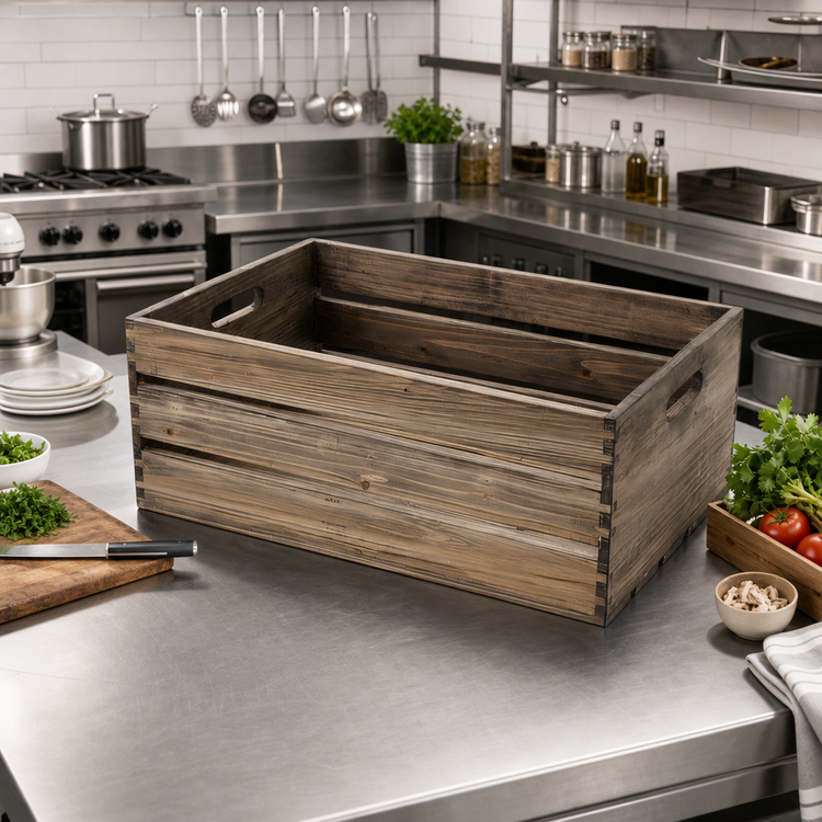 Product image #2 for Full-Size Rectangular Vintage Wood Serving Crate