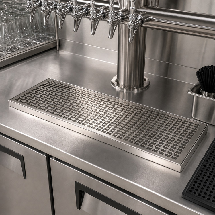 Product image #2 for Micro Matic 18-Gauge Stainless Steel Surface Mount Drip Tray Trough, 18 x 8 Inches