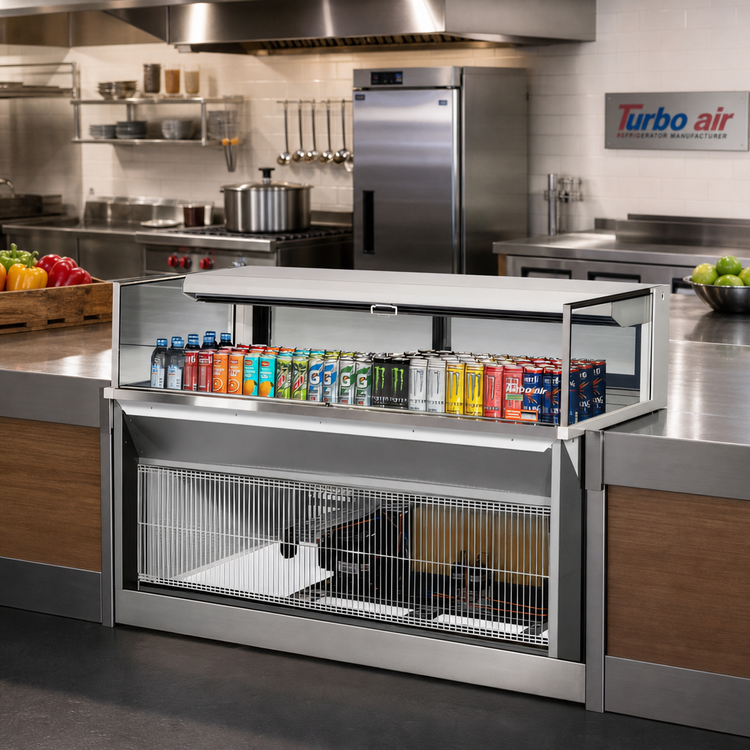 Product image #3 for Turbo Air 60-Inch Drop-In Low-Profile Horizontal Open Refrigerated Display Case, 8 Cu. Ft., Deck Only