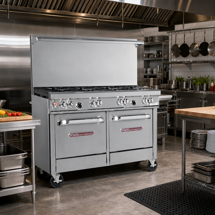 Product image #2 for Southbend Ultimate 48-Inch Commercial Gas Range with 7 Burners, Standard Oven and Cabinet Base
