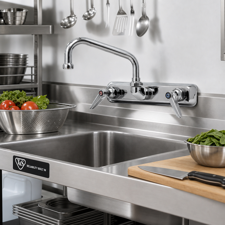 Product image #2 for T&S Brass B-1117-M Workboard Faucet with 10-Inch Swing Nozzle, 4-Inch Centers, Splash Mount