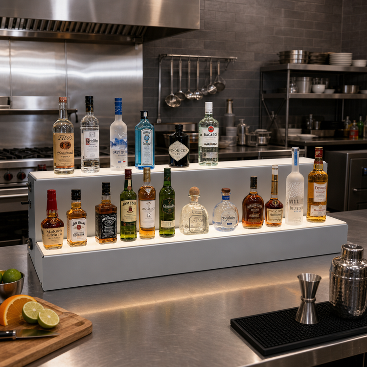 Product image #2 for Glastender LLD2-42 42-Inch Wide 2-Tier LED Lighted Liquor Display