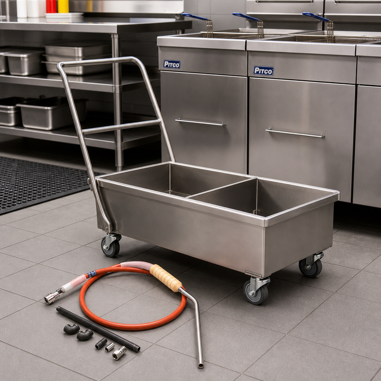 Product image #2 for Filter Pan Dolly for Two-Well Capacity Filter Pan, Compatible with OGA/OEA/OFG/OFE-342 Open Fryers