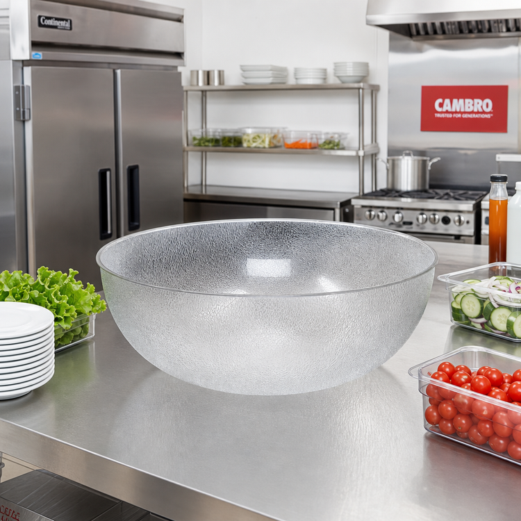 Product image #3 for Cambro Camwear 40 Qt. 23-Inch Round Pebbled Serving Bowl, Clear Polycarbonate