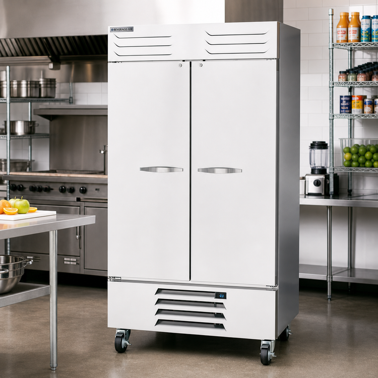 Product image #2 for Beverage-Air Vista® 47-Inch 2-Section Bottom-Mount Reach-In Freezer with Solid Doors, 44 Cu. Ft.