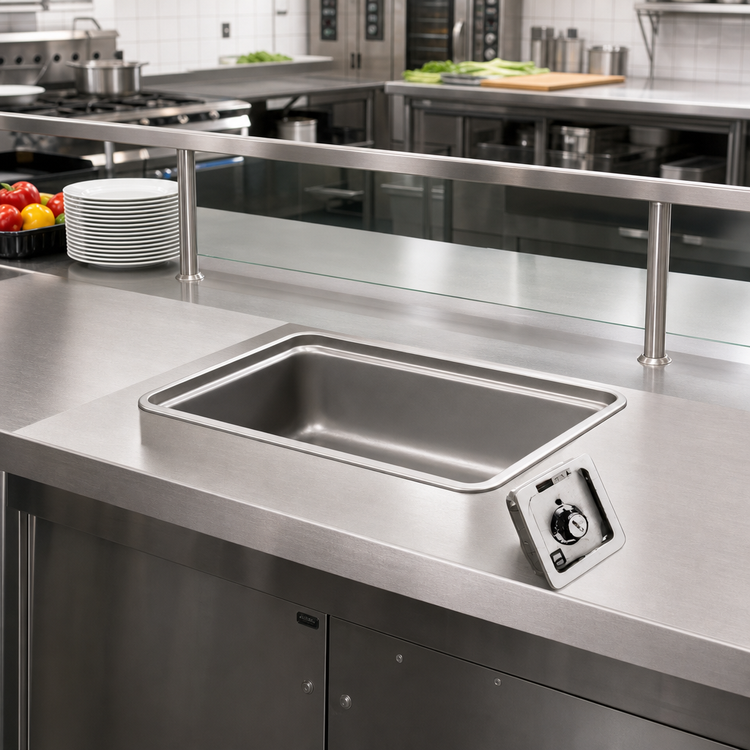 Product image #2 for Bottom-Mount Built-In Electric Round-Corner Hot Well Food Warmer with Auto-Fill, 12 x 20 Pan Opening