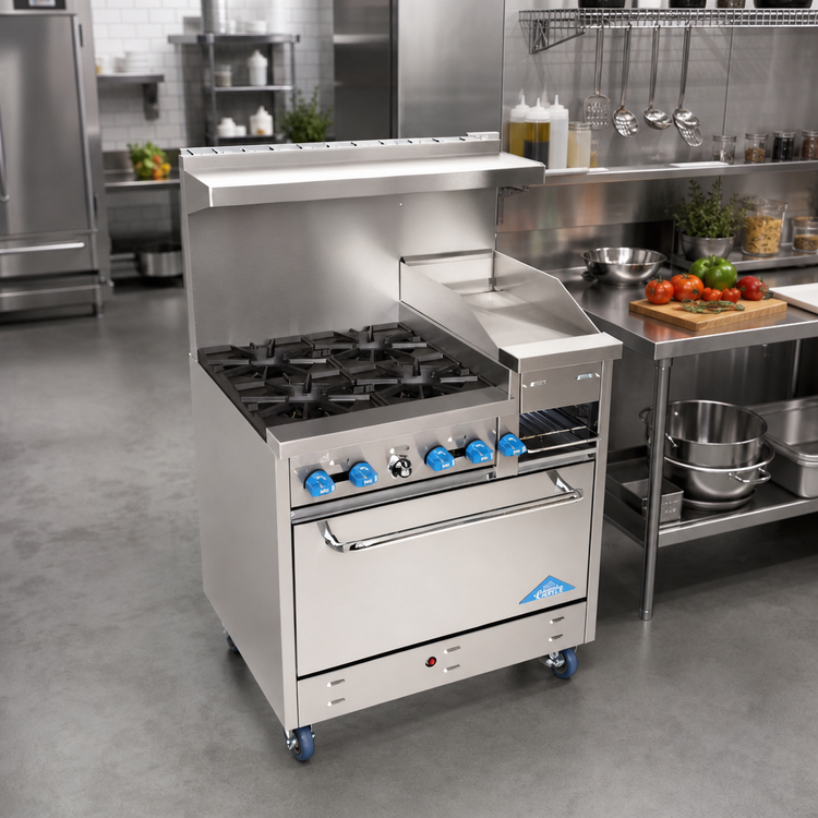 Product image #3 for Comstock-Castle F330-12B 36-Inch Gas Raised Griddle Range with 4 Star Burners, 12-Inch Griddle, and 31.5-Inch Oven