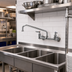 Thumbnail image #2 for 8-Inch Wall-Mount Sink Mixing Faucet with 12-Inch Swing Nozzle, 2.2 GPM Aerator