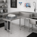 Thumbnail image #2 for John Boos Pro-Bowl Premium Corner Clean Dishtable, 60 x 48 Inches, Left-To-Right, 14-Gauge Stainless Steel