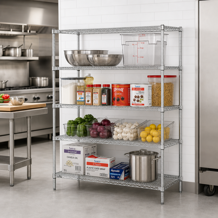 Product image #3 for Metro Super Erecta Metroseal 3 Stationary Wire Shelving Starter Unit, 36W x 21D x 63H, 4 Shelves