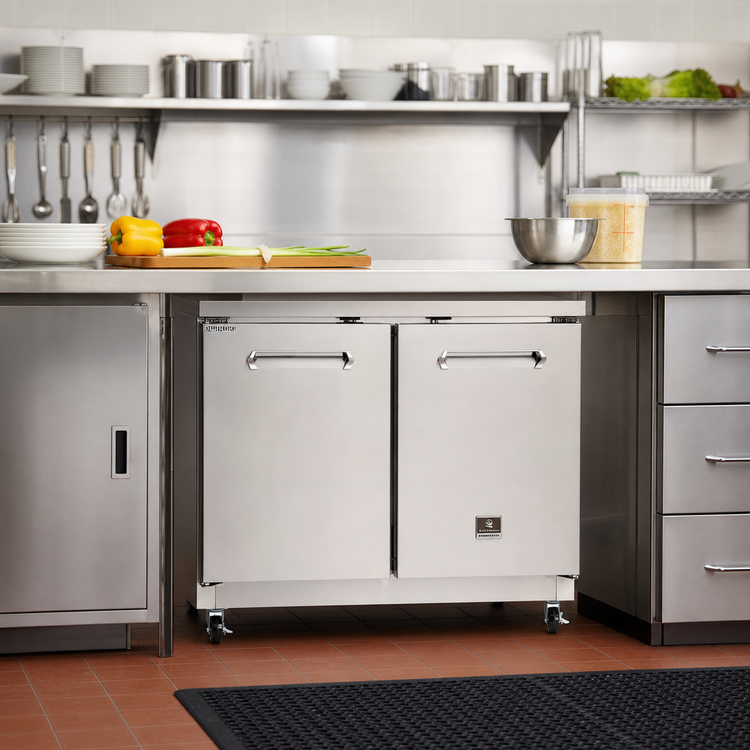 Product image #2 for Kelvinator Commercial 2-Section Undercounter Refrigerator, 36-Inch Wide, ADA Height, 8.9 Cu. Ft., Stainless Steel