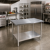 Thumbnail image #2 for John Boos Stallion 48 Inch x 36 Inch Stainless Steel Top Work Table with Adjustable Undershelf