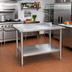 Thumbnail image #2 for Budget Series 24 x 30 Inch 430 Stainless Steel Work Table with Adjustable Undershelf and Rear Up-Turn