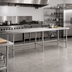 Thumbnail image #2 for Sapphire 120-Inch x 36-Inch 18/430 Stainless Steel Flat Top Work Table with Open Base, Beveled Square Edge, and 6 Legs