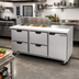 Thumbnail image #3 for Beverage-Air 72-Inch Three-Section Sandwich Top Refrigerated Counter with 8-Pan Top, 4 Drawers, and 1 Door
